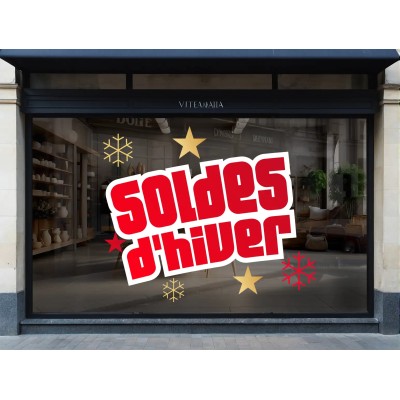 Stickers Soldes Etoile et Flocons