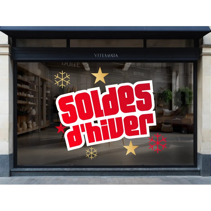 Stickers Soldes Etoile et Flocons