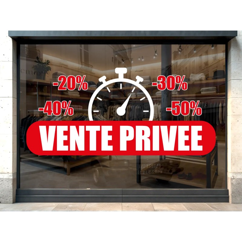 Stickers vente privée pourcentages