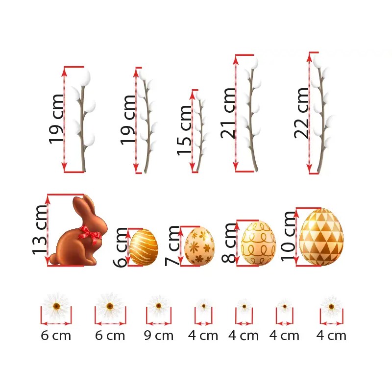 Stickers œufs de pâques et lapin en chocolat