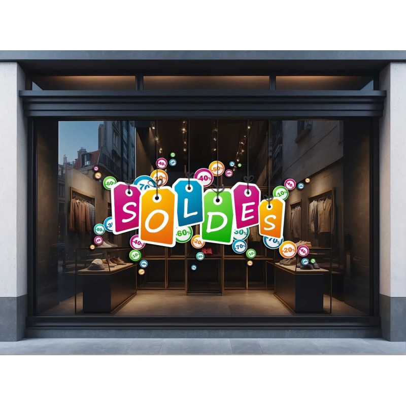 Stickers soldes pourcentage
